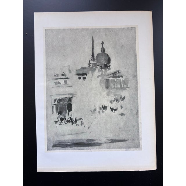1900 - 1909 After James McNeill Whistler St Pauls Cathedral, London. 1904 Antique Photogravure, Early Impressionism For Sale - Image 5 of 5