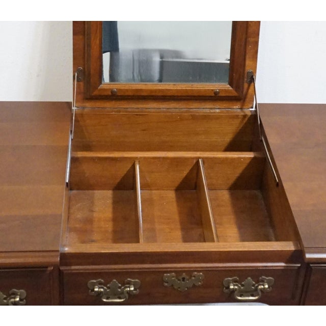 Late 20th Century Pennyslvania House Solid Cherry Traditional Style 38" Vanity With Lift Top Mirror For Sale - Image 5 of 14