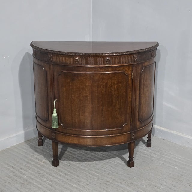 Mahogany Demi Lune Cabinet, 1920 For Sale - Image 10 of 10