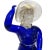 Art Deco Murano Barbini Vamsa 1930s Blue Gold Flecks Woman With Sun Hat Italian Art Glass Figure Sculpture For Sale - Image 3 of 9