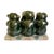 Large Vintage 1930s 3 Monkeys Majolica Pottery Figurine - See Hear Speak No Evil For Sale - Image 4 of 6