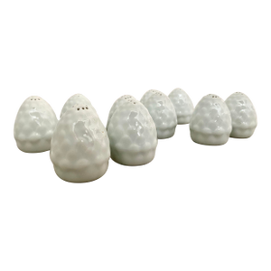 Late 20th Century French Limoges White Porcelain Salt & Pepper Shakers Fashioned as Artichokes- Set of 10 (5 Pair)