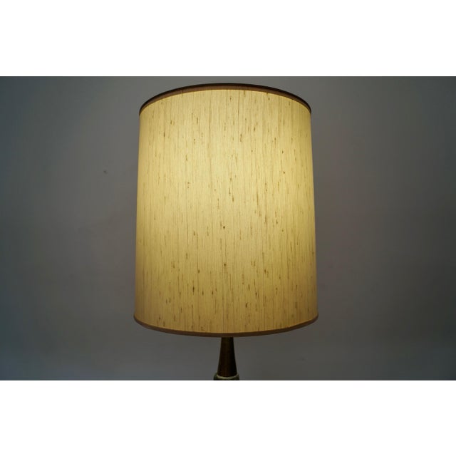 1960’s Mid-Century Modern Brutalist Ceramic & Brass Table Lamp For Sale - Image 12 of 12