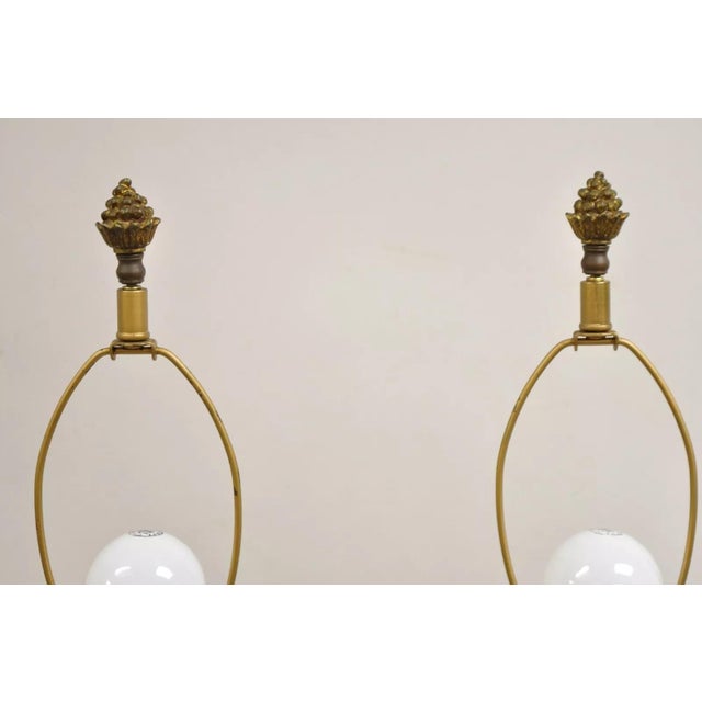 Antique French Neoclassical Gilt Bronze Figural Twin Handle Urn Table Lamp Pair For Sale - Image 11 of 12