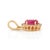 Metal Peitite Certified Natural Ruby & Diamond Halo Cluster Pendant in 14k Yellow Gold For Sale - Image 7 of 14