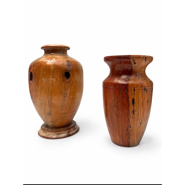 Pair of Signed h.p. Hand-Turned Exotic Wood Vases For Sale In Miami - Image 6 of 7