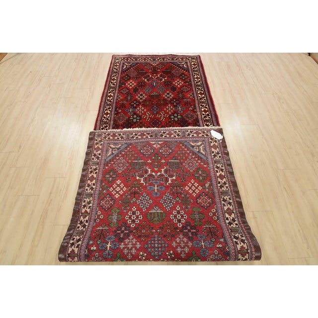 Maymeh Runner 4’3” X 12’6” Red Wool Vintage Tribal Hand-Knotted Oriental Rug For Sale - Image 14 of 15