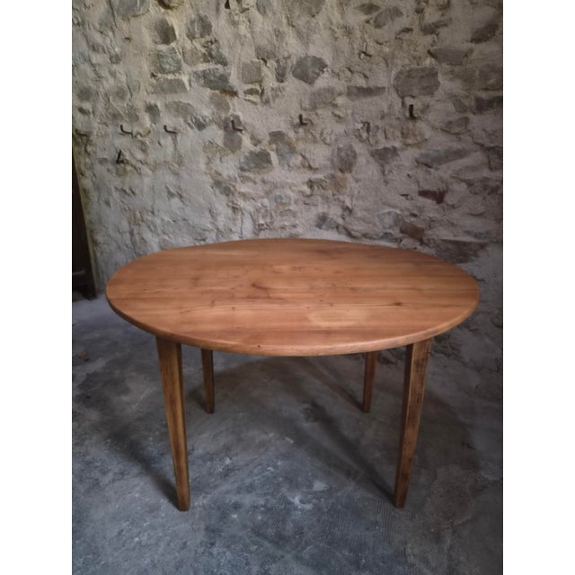Antique French Rustic Cherrywood Drop-Leaf Table, 1900s For Sale - Image 6 of 17