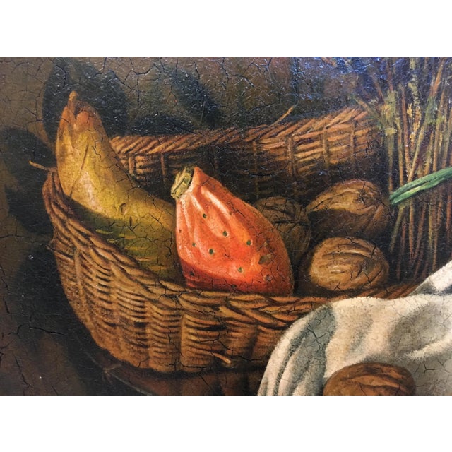 Maximilian Ciccone, Italian Still Life of Flowers & Fruit, Oil on Canvas, Framed For Sale - Image 3 of 9