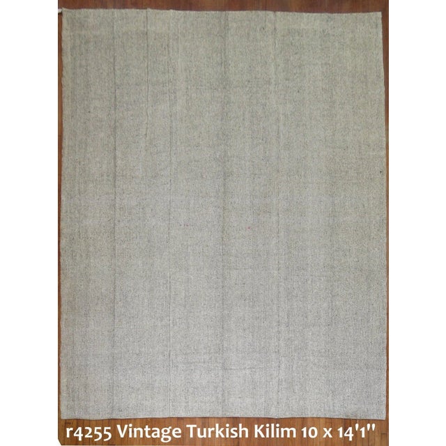 Vintage Gray Turkish Kilim - 10' x 14'1" For Sale - Image 9 of 9