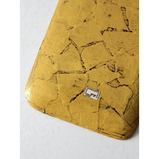 Yellow Vintage Fitz & Floyd Japan Paper Mache Plates Set For Sale - Image 8 of 11