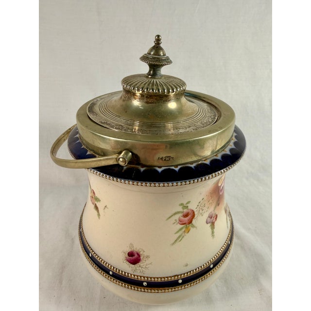 Metal Antique, English, Carlton Ware, Ceramic, Biscuit Barrel For Sale - Image 7 of 12