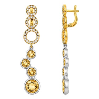 Contemporary Silver Citrine Earrings, Pair For Sale