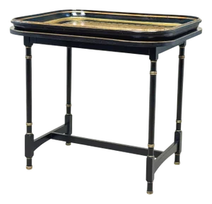 Antique Papier Mache Tray on Stand, 1875