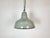 Industrial grey enamel factory pendant light made in former Czechoslovakis during the 1960s. White enamel inside the...
