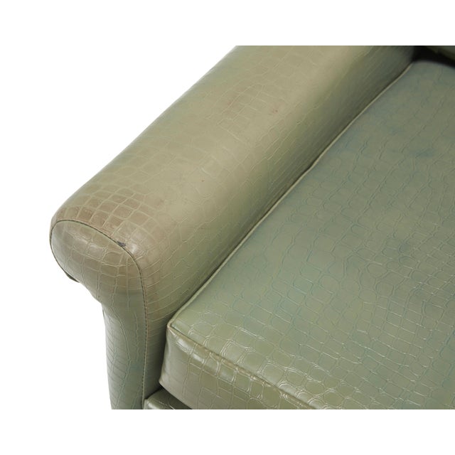 Pistachio Svend Skipper -1960s Danish Modern Lounge Chair in Sage Faux Alligator For Sale - Image 8 of 11