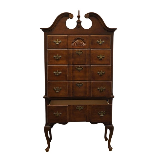 Late 20th Century Late 20th Century Universal Furniture Cherry Traditional Style 39" Pediment Highboy Chest 605-100 For Sale - Image 5 of 12