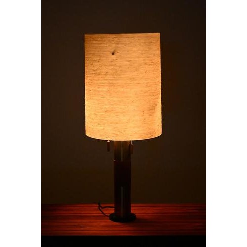 Table Lamp with Teak and Brass For Sale - Image 4 of 12