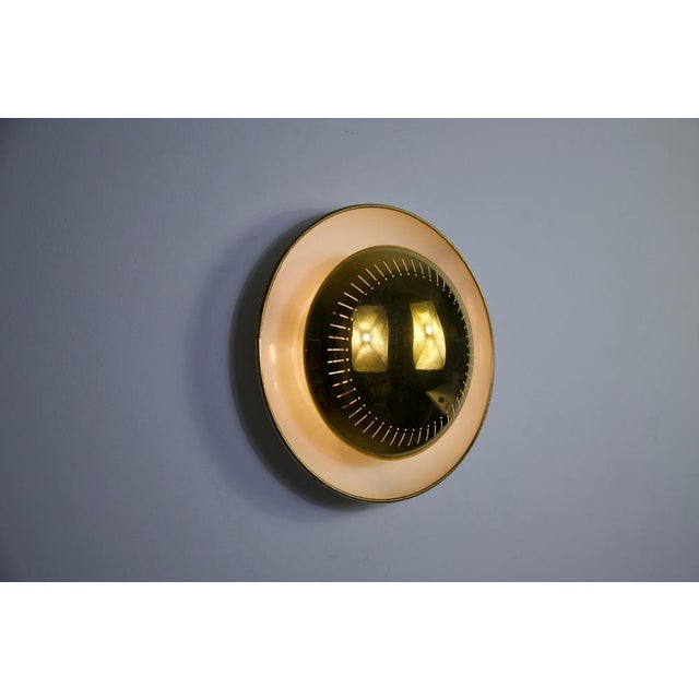Mid-Century Brass Flush Mount or Wall Lamp attributed to Hillebrand Leuchten, 1960s For Sale - Image 9 of 13