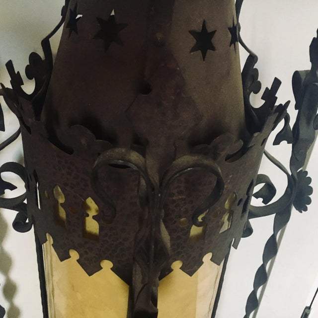 57” Antique Gothic Revival Lantern Light Fixture For Sale - Image 4 of 13