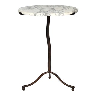 Four Hands Sophie End Table - Veined White Marble For Sale
