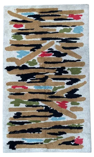French Hand Knotted Rug by Jacques Borker, 1960s