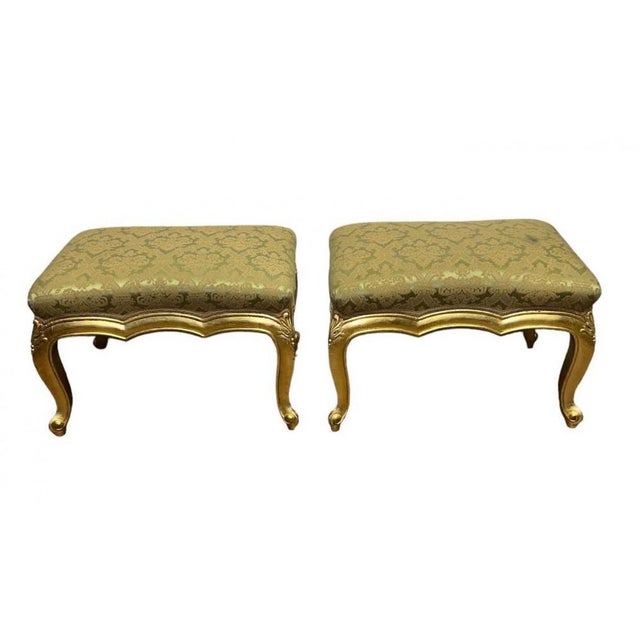Traditional Set of Empire French Gilt Stools For Sale - Image 3 of 18