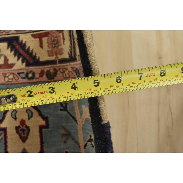 Heriz Rug 3’10” X 6’3” Blue Wool Vintage Tribal Hand-Knotted Oriental Carpet For Sale - Image 10 of 12