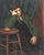 Dorothy Vail (American, XX), Seated Male Figure, Oil on Canvas, circa 1924, depicting man in green jacket leaning against...