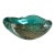 Alfredo Barbini Style Murano Teal Green Gold Flecks Italian Bullicante Art Glass Mid Century Dish Bowl For Sale