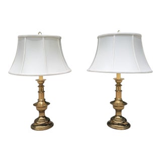 Vintage Solid Brass Stiffel Table Lamps- A Pair For Sale