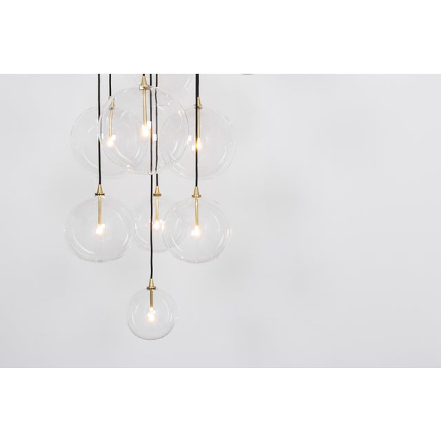 Cluster 13 Mix Polished Nickel Hanging Lamp by Schwung For Sale - Image 10 of 14