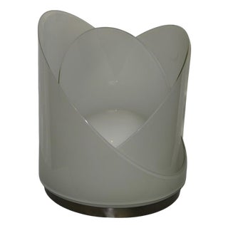 Large Vintage White Glass Lamp attributed to Mazzega, 1974 For Sale