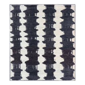 Modern Afghan Abstract-Modern Black and White Rug by Keivan Woven Arts