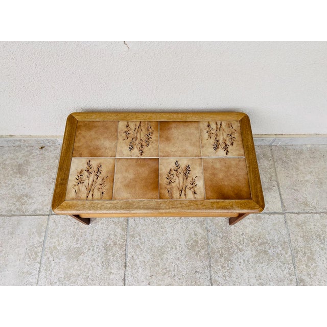 Ceramic Vintage Teak and Ceramic Coffee Table, 1960 For Sale - Image 7 of 10
