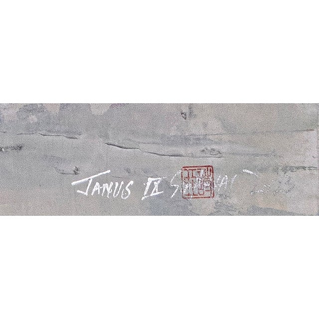 Contemporary "Janus.IX" Framed Contemporary Original Abstract Minimalist Mixed-Media Painting For Sale - Image 3 of 6