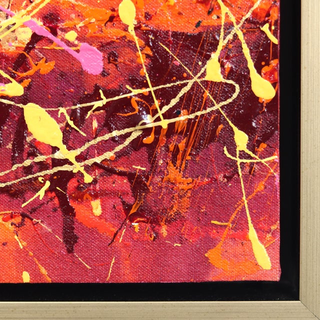 2020s Deconstructed Orange 5 - Abstract Textural Vibrant Painting Gold Frame Original Artwork by Marc Raphael For Sale - Image 5 of 9