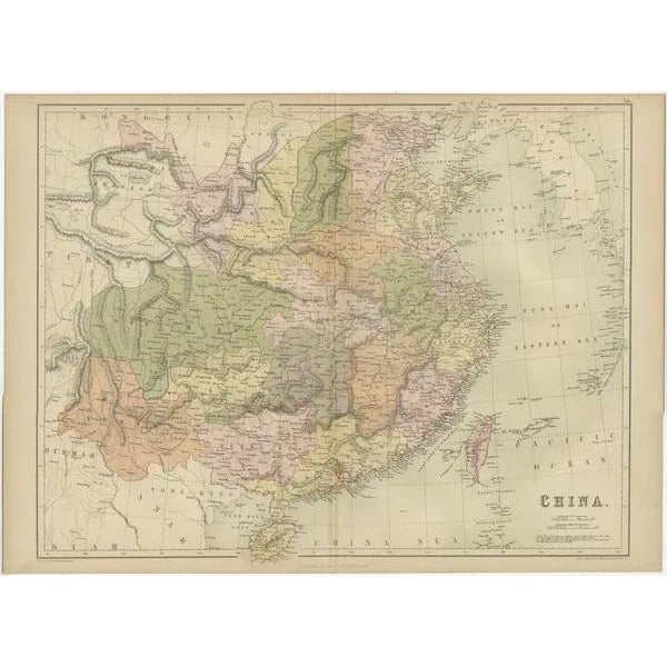 Antique Map of China by A & C, 1870 For Sale - Image 4 of 7