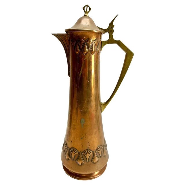 Art Nouveau Pitcher in Brass and Copper with Handle from WMF, 1917 For Sale - Image 10 of 10