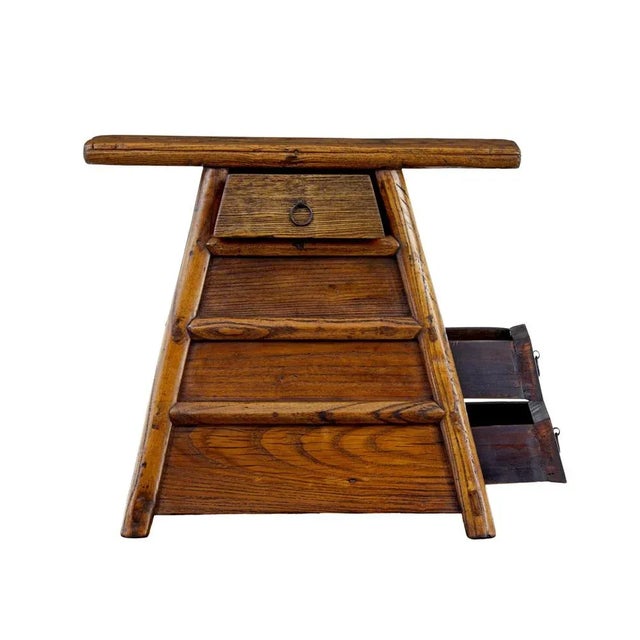 Small 19th Century Eastern Elm Table Top Chest, 1890s For Sale - Image 6 of 9