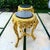 Stone Set of 2 French-Style Gilded Side Tables – Black Marble Tops With Gold Leaf Details For Sale - Image 7 of 11