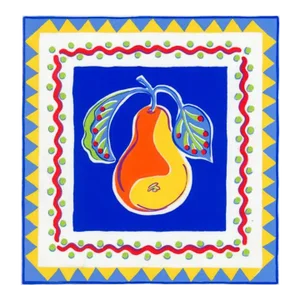 Contemporary Original Fauvist Still Life Gouache Painting "Matisse Pear" by Kathleen Ney