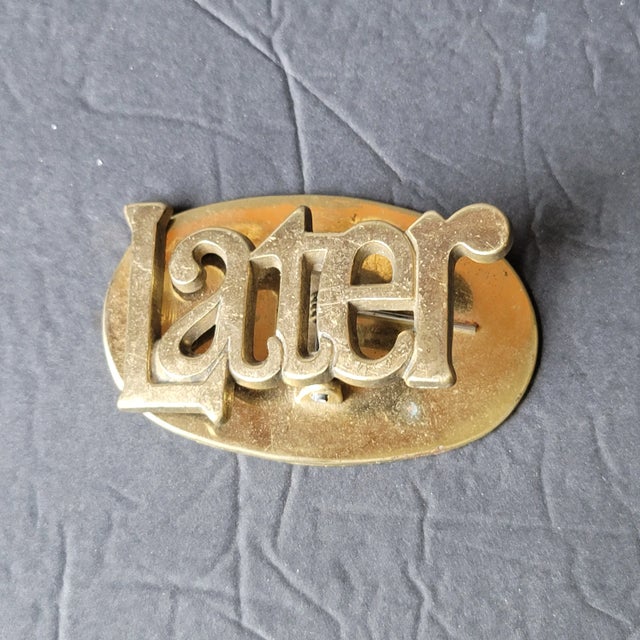 Vintage Mid Century Brass Later Paperweight Desk Organizer Clip Letter Holder Measures approx 3.5" x 2.25" Made in Taiwan...