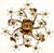 Italian Gold Leaf-Plated Metal and Crystal 2-Light Ceiling Light, 1960s For Sale - Image 6 of 7