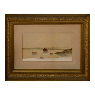 19th Century Landscape -- Cape Ann, Gloucester Harbor by William George Puddefoot For Sale