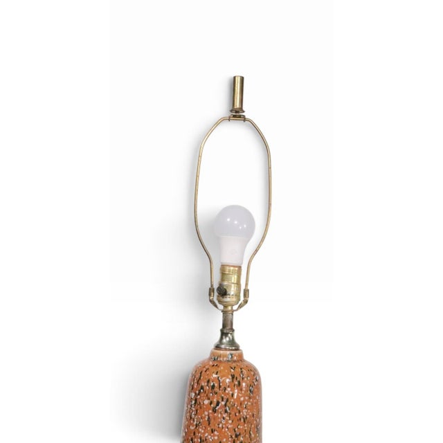 1950s Mid Century Modern Ceramic Confetti Glaze Ceramic Table Lamp For Sale - Image 11 of 11