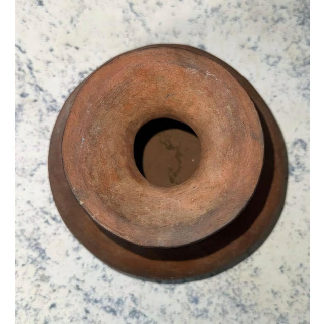 Antique Peruvian Globular Terracotta Vessel with Flared Rim For Sale - Image 9 of 11