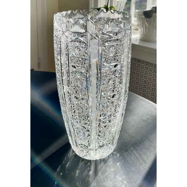 Tall Antique American Brilliant Vase For Sale In New York - Image 6 of 7