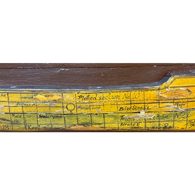 Victorian Clyde Shipbuilders Trade Sign with Annotated Steamship Hull Model For Sale - Image 9 of 17