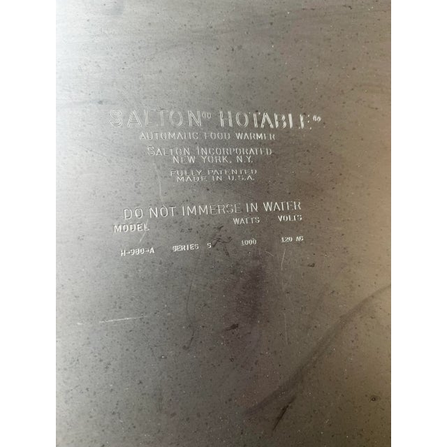 Vintage Mid-Century Modern Two-Tier Hot Table Buffet Cart by Salton. Circa 1960s For Sale - Image 12 of 13